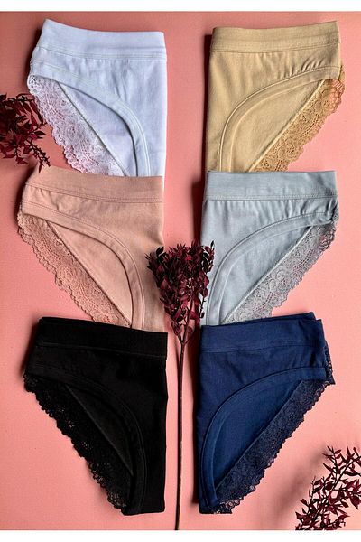 VicTroy Elosia 6 Pack Stylish Modal Fabric Women's Panties Soft Lace
