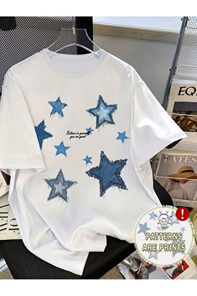 Bengi Clothing تي شيرت مطبوع بأكمام قصيرة وقصة كبيرة الحجم