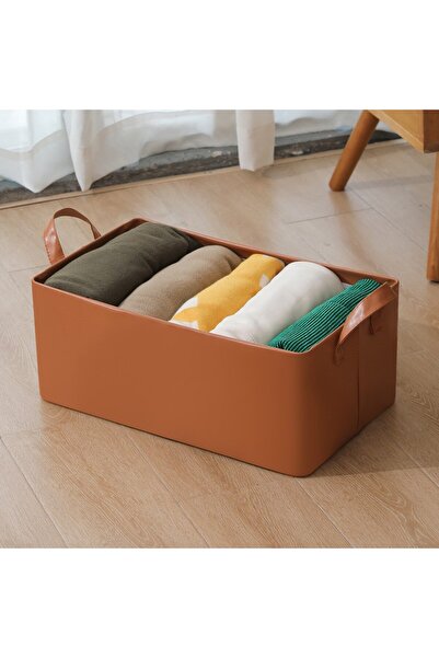 Bibilel Basket Storage Box, Flippy, Eco-Leather Material, Foldable, 47x28x20 cm, 26 l, Metal Frame