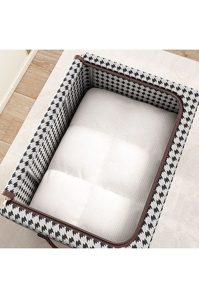 Flippy Foldable Storage Box, Flippy, 24 L, Textile, 40x30x20 cm, Metal Frame, Zebra, Black and White