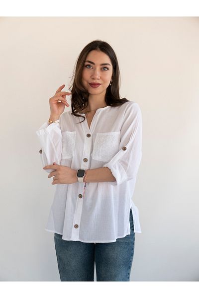 citycenterfashion Women's Large Size 100% Organic Cotton Blouse Shirt Cty-Akc-Gp3 (25007)