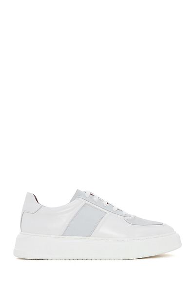 Derimod Men's White Lace-Up Leather Sneaker 25Sfd 724318
