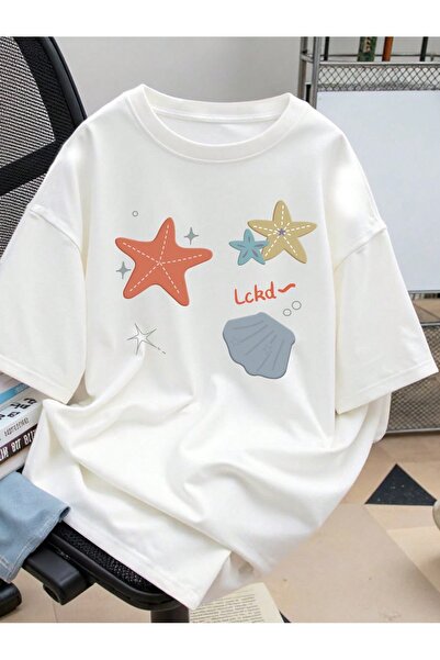 Bengi Clothing تي شيرت مطبوع بأكمام قصيرة وقصة كبيرة الحجم