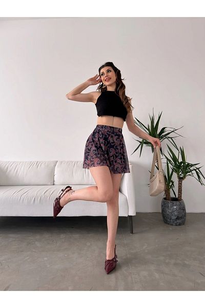 Bluewhs Mini pantaloni scurți sexy pentru femei în stil fancy Fusta cu mini pantaloni scurți tăiați cu laser