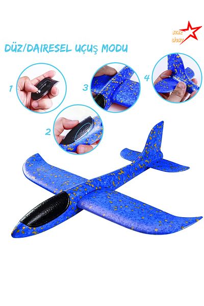 star250light Blue Epp Silicone Foam Glider Airplane Children's Toy-Educational Model Toy-Hand Throwing Toy