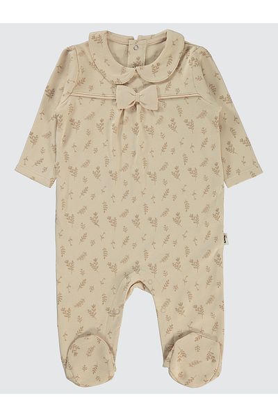 Civil Baby 1-6 Months Baby Girl Romper with Booties and Ivory