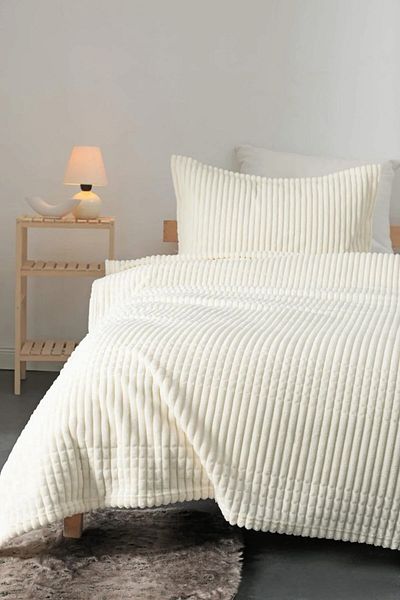 Merinos Modern Line Ecru Blanket - 3 Piece Set