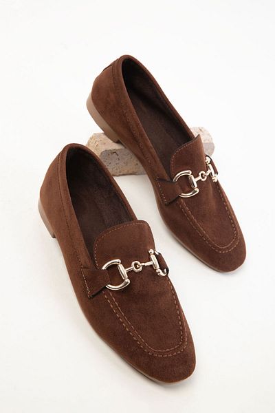 SOHO Braune Wildleder-Damen-Loafer-Schuhe 18930