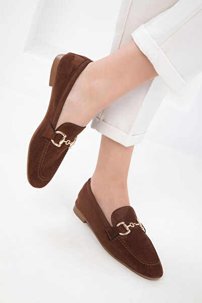 SOHO Кафяви велурени дамски мокасини 18930