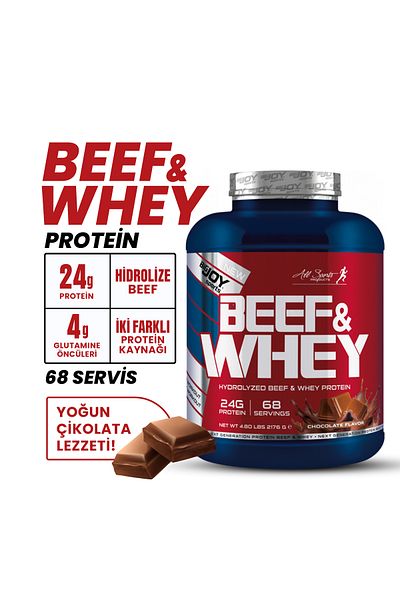 Bigjoy Sports Hydrolyzed Beef & Whey Protein Powder with Chocolate Flavor - 2176gr