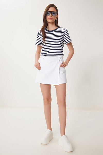 Happiness İstanbul Weißer Mini-Jeansrock – Damen OK00066