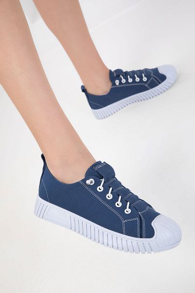 SOHO 20498 Blau Leinen Damen Sneaker