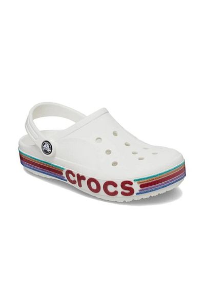 Crocs 209731 -100 Bayaband Rainbow Glitter - Παντόφλες σόμπας Λευκό