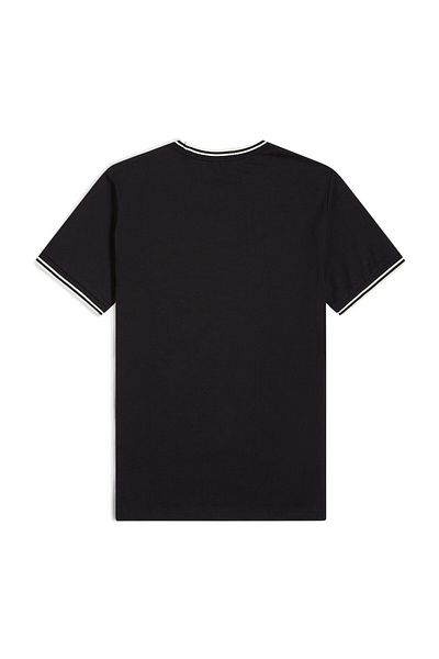 Fred Perry T-SHIRT, FÜR HERREN, RUNDHalsausschnitt, KURZE ÄRMEL, ZWEIFARBIG, BESTICKTES LOGO