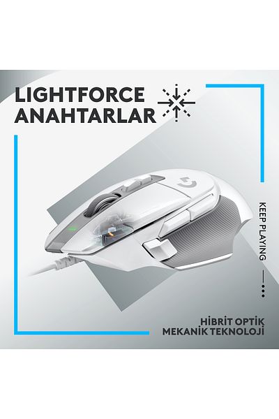 logitech High Performance g G502 X Wired Gaming Mouse - Hero 25K Sensor, White