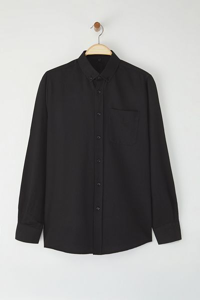 Trendyol Collection Черна мъжка риза Regular Fit Oxford Easy Iron TMNSS25GO00079
