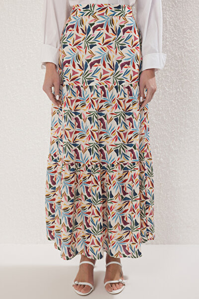 Trendyol Modest Többszínű etnikai mintás szőtt szoknya TCTSS25EE00012