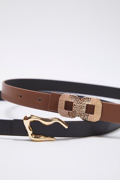 Trendyol Collection Dámský opasek Bad Creative 2 Pack Driving Leather Look