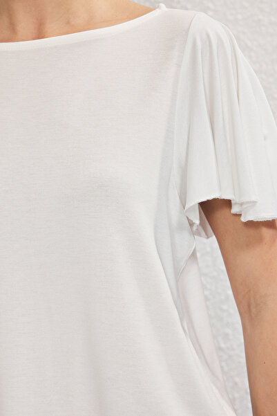 Trendyol Collection Ecru Viscose Sleeves, Excessively Draped Sample Blouse