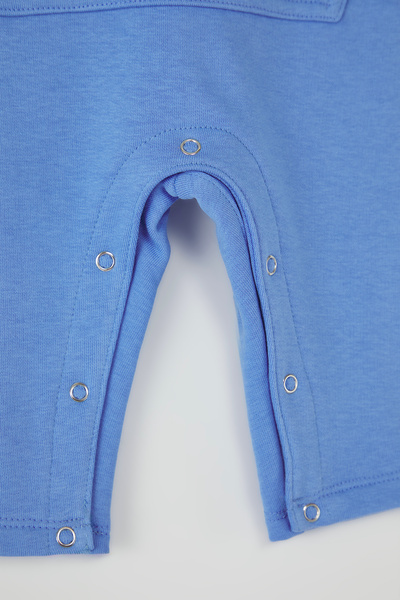 TRENDYOLKIDS Blauer 2er-Pack gestrickter Overall aus Baumwolle mit kurzen Ärmeln für Babys TKDSS25TU00010