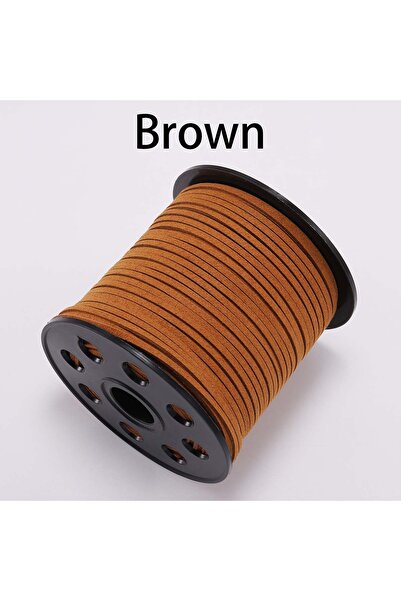 St.kunkka حبل مضفر من الجلد السويدي الصناعي مسطح 2.5 مم × 20 متر، بني، 5/10/2...