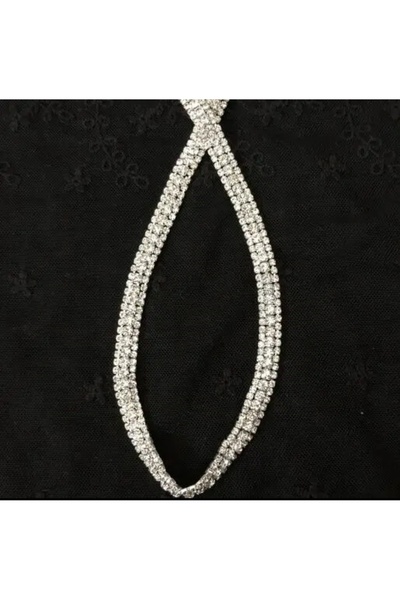 Mihra حزام مرصع بأحجار كبيرة مكون من 3 صفوف في المنتصف