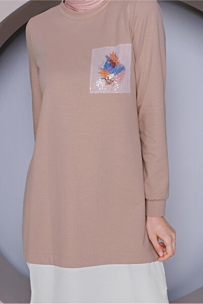 Alvina Piece Detail Tunic with Button on the Back 41369