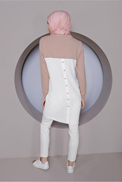 Alvina Piece Detail Tunic with Button on the Back 41369