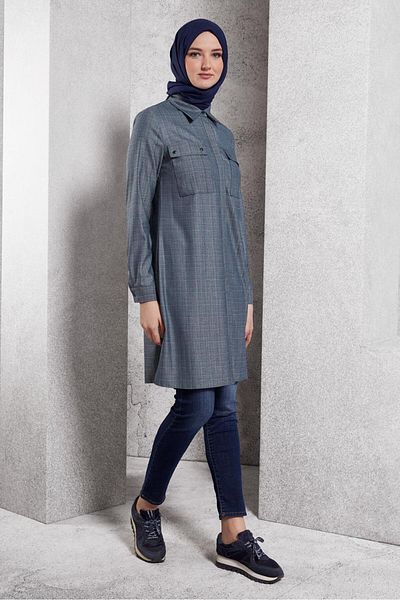 Alvina Shirt Collar Tesetur Tunic 45115