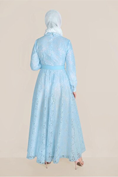 Alvina Collar Bead Embroidered Lace Dress 40630