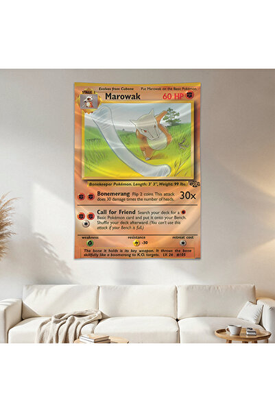 Geek Cultcha Marowak Pokemon Card Wall Cloth Wall Tapestry First Quality Sati...
