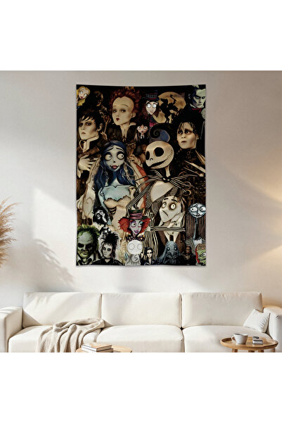 Tim Burton Duvar Örtüsü Duvar Halısı Birinci Kalite Saten Kumaş Poster