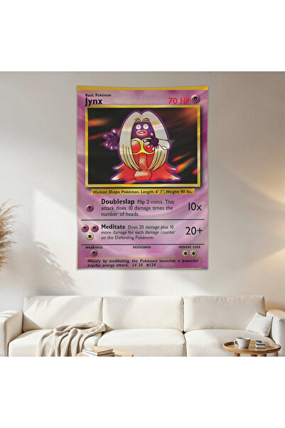 Geek Cultcha Jynx Pokemon Card Wall Cloth Wall Tapestry First Quality Satin F...