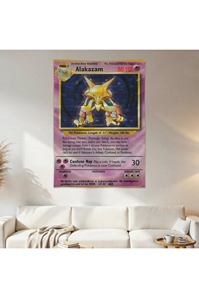 Geek Cultcha Alakazan Pokemon Card Wall Cloth Wall Tapestry First Quality Sat...