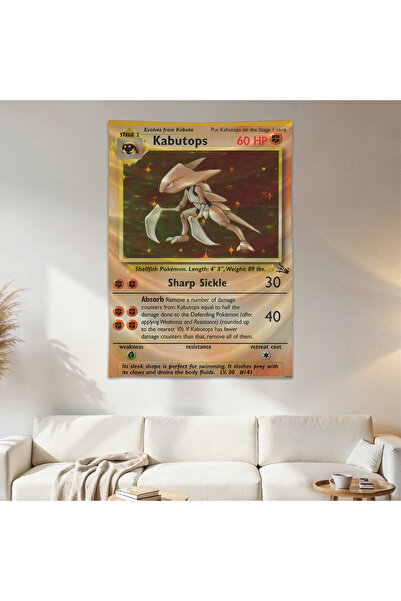 Geek Cultcha Kabutops Pokemon Card Wall Cloth Wall Tapestry First Quality Sat...