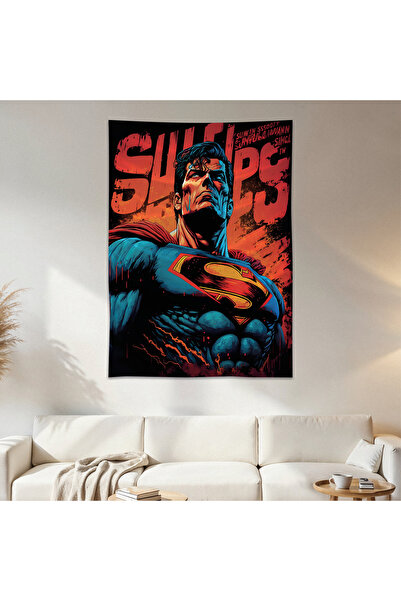 Geek Cultcha Superman Wall Covering Wall Carpet First Quality Satin Fabric Po...