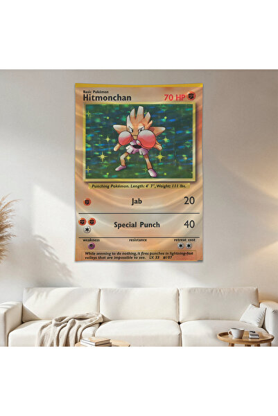 Geek Cultcha Hitmonchan Pokemon Card Wall Cloth Wall Tapestry First Quality S...