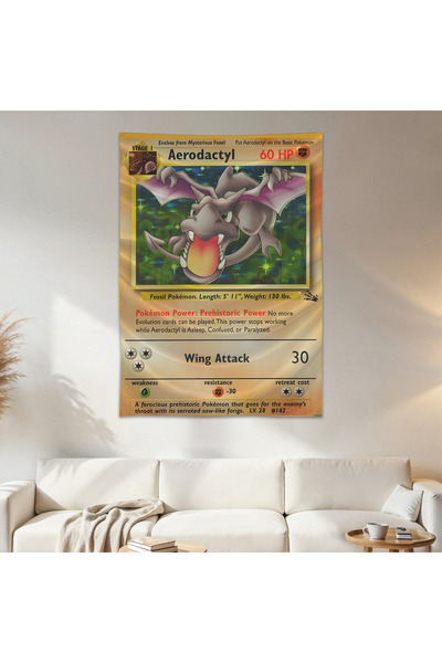 Geek Cultcha Aerodactyl Pokemon Card Wall Drape Wall Tapestry First Quality S...