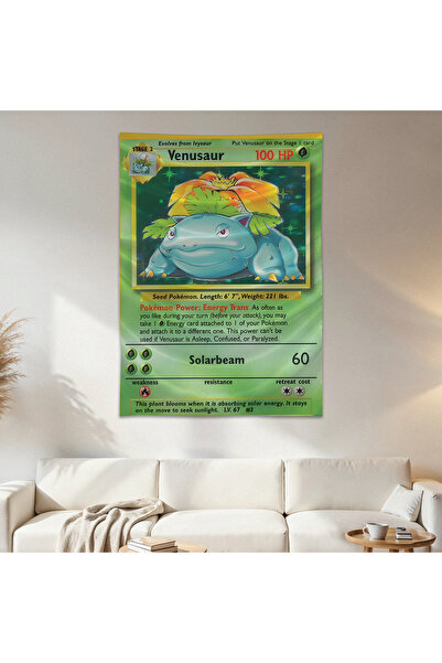Geek Cultcha Venusaur Pokemon Card Wall Cloth Wall Tapestry First Quality Sat...