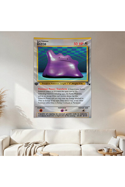 Geek Cultcha Ditto Pokemon Card Wall Cloth Wall Tapestry First Quality Satin ...