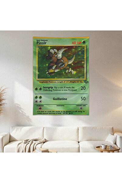 Geek Cultcha Pinsir Pokemon Card Wall Cloth Wall Tapestry First Quality Satin...