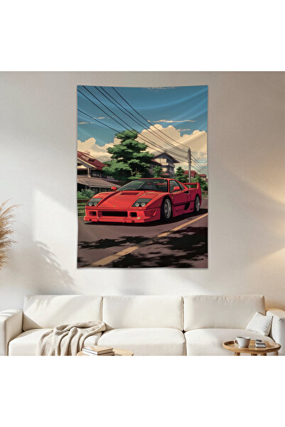 Geek Cultcha Red Sports Car Wall Covering Wall Carpet First Quality Satin Fab...