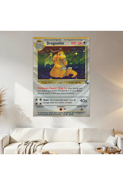Geek Cultcha Dragonite Pokemon Card Wall Cloth Wall Tapestry First Quality Sa...