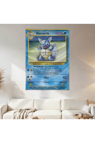 Geek Cultcha Wartortle Pokemon Card Wall Cloth Wall Tapestry First Quality Sa...
