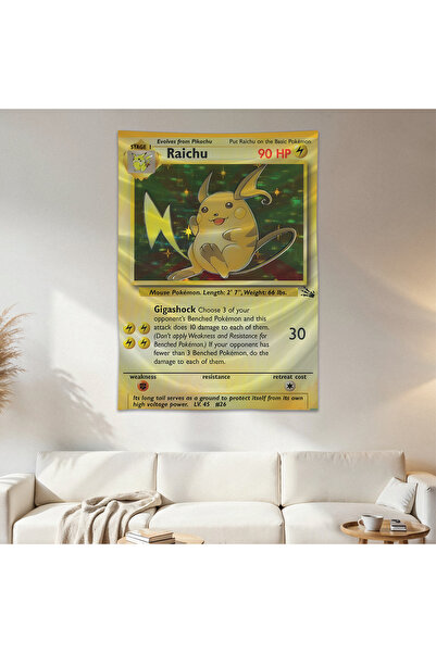 Geek Cultcha Raichu Pokemon Card Wall Cloth Wall Tapestry First Quality Satin...