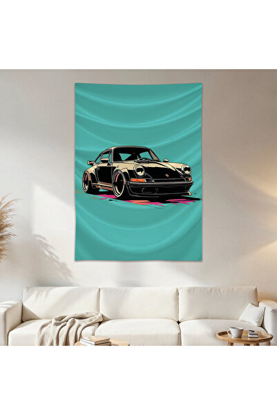 Geek Cultcha Porsche Wall Cloth Wall Tapestry First Quality Satin Fabric Poster