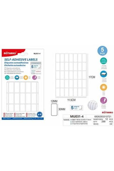 MOTARRO MU031-4 Self-Adhesive Labels 2-Pieces
