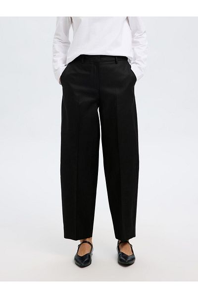 Selected Femme Barrel Fit Hosen Mid Waist