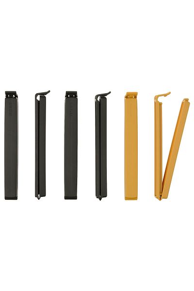 IKEA BEVARA Sealing clip, anthracite/dark yellow
