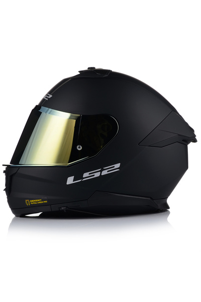 LS2 Stream 2 Mat Siyah Kapalı Motosiklet Kaskı Gold Camlı